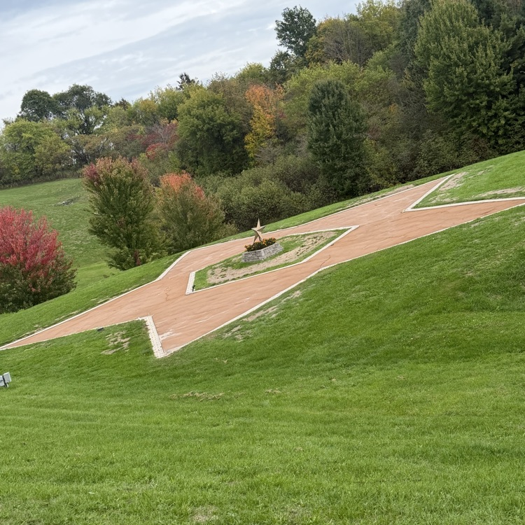 star shape on hill