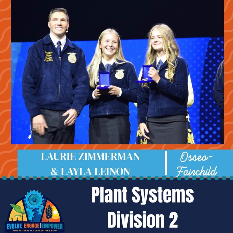 image description for accessibility: students receiving award at ffa convention