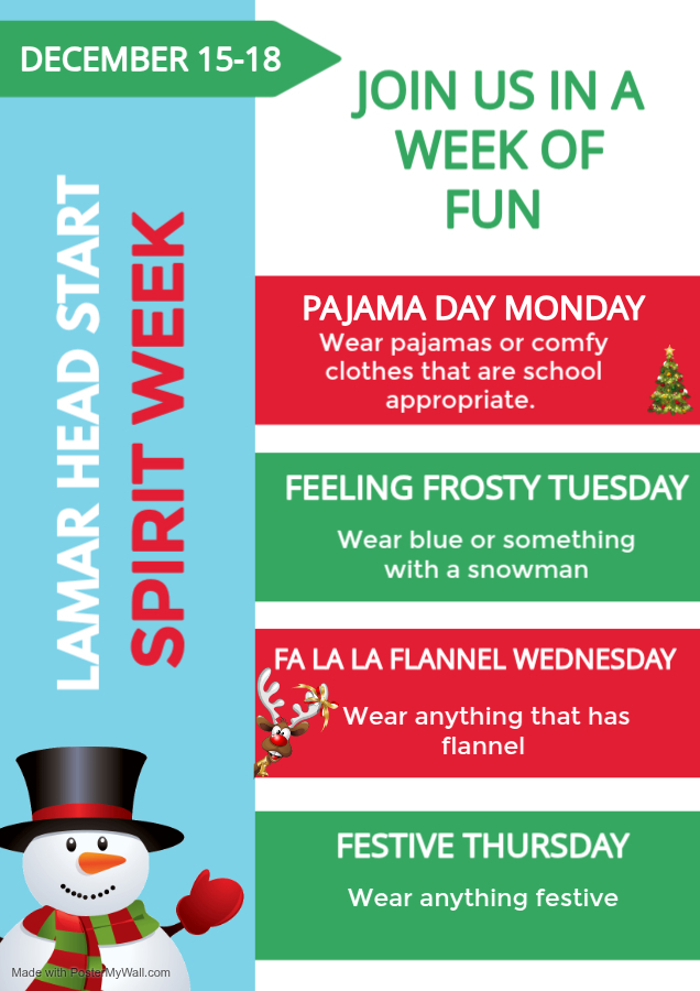 Dress up days next week Head Start E