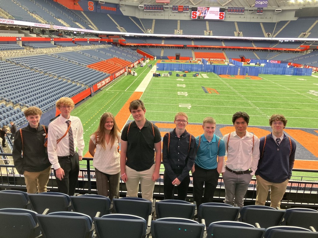 8 Engineering students inside the Syracuse dome