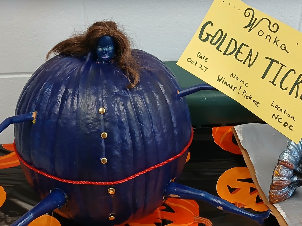 Willy Wonka decorated pumpkin
