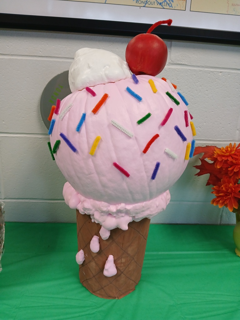 Culinary pumpkin decorated as an ice cream cone