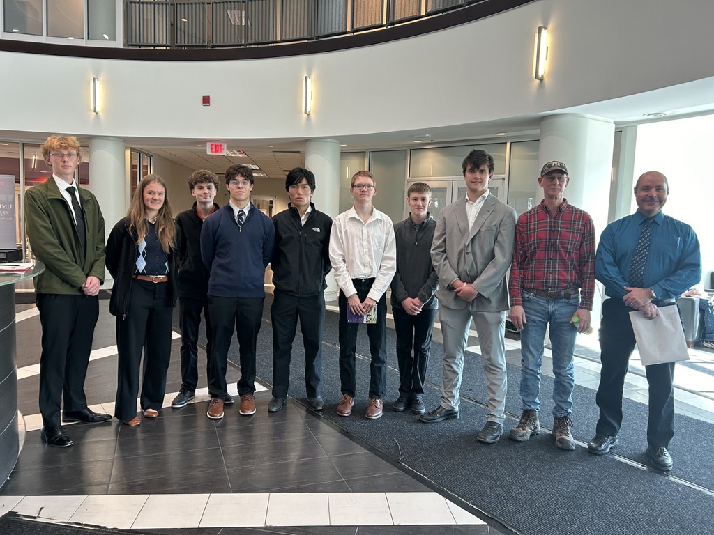 Engineering students, instructor, and Mr. Stewart