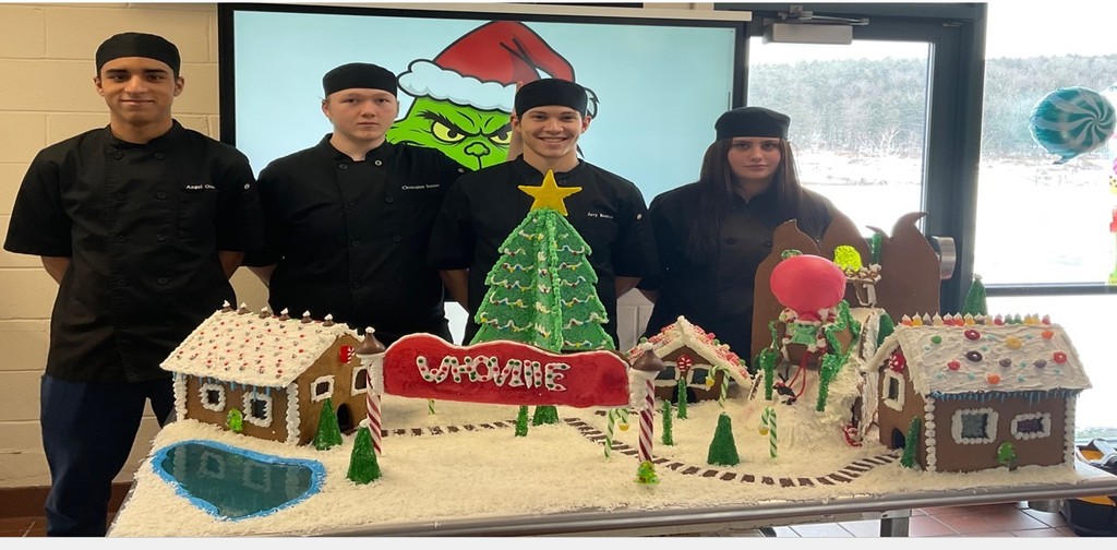 Team whoville - 4 students with their gingerbread creation
