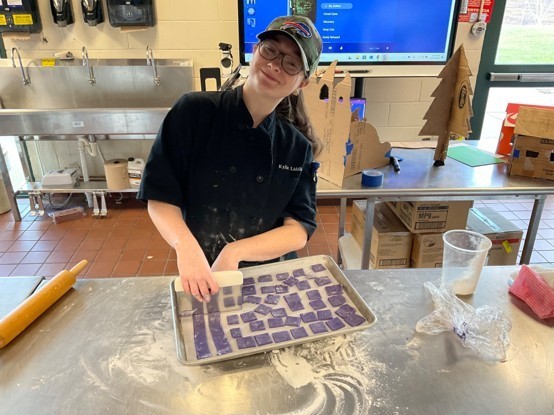 Student with decorations