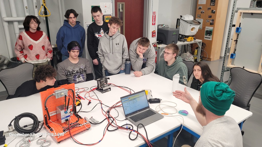 Students with electronics