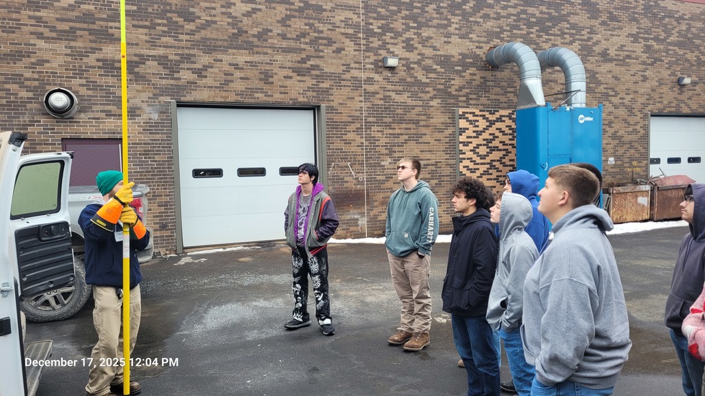 Students with Dan Truax from NYSEG outside