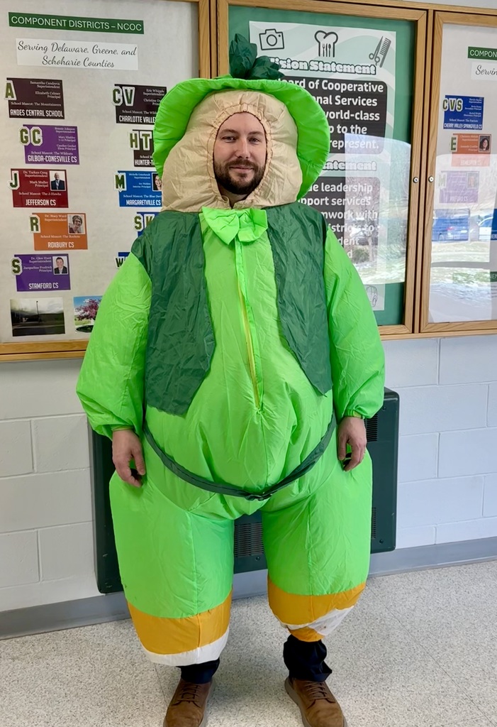 Principal dressed in leprechaun suit