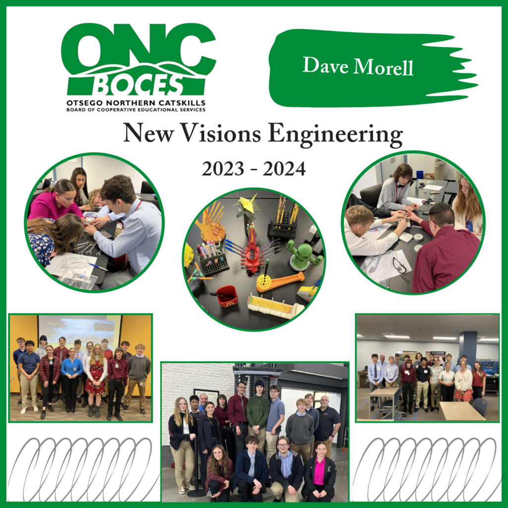New Visions Engineering. INstructor Dave Morell. Pictures of students.