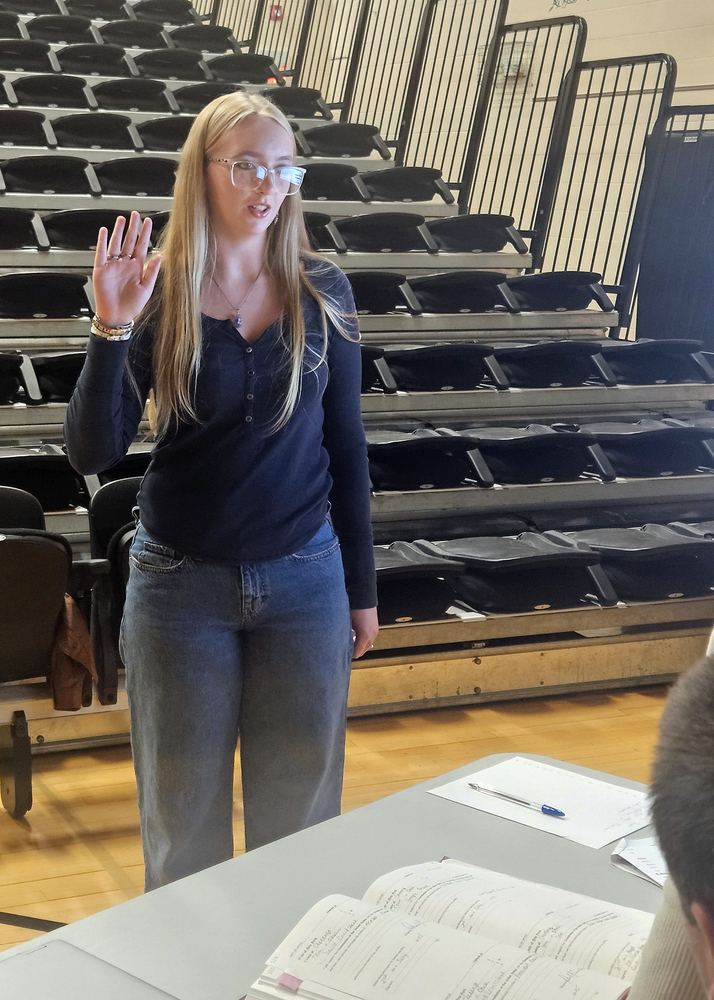 Josie Guernsey Swearing In as Student Representative on the Board of Education