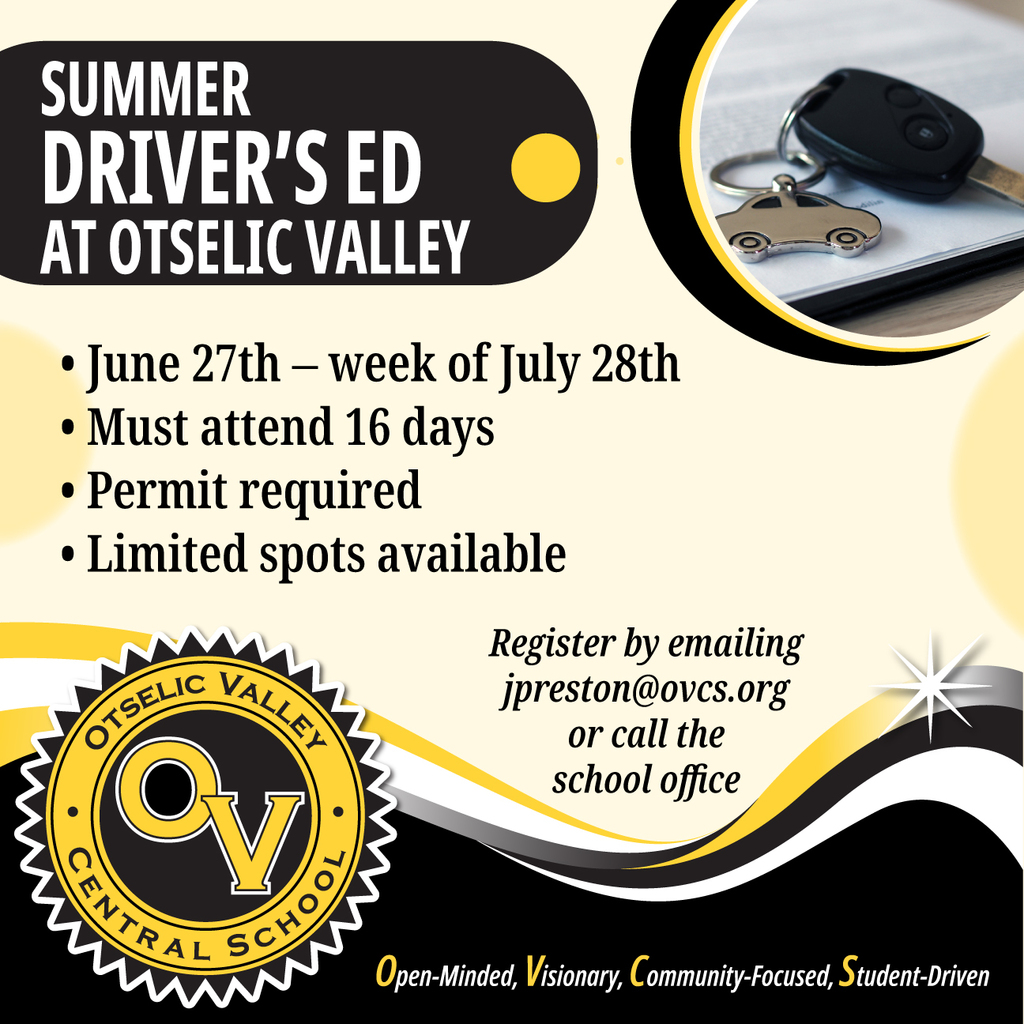 Driver's Ed Offered at OV this summer