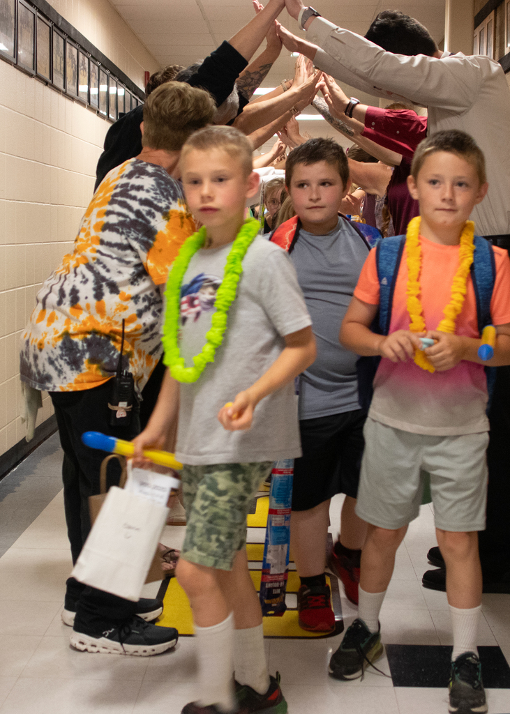 Students leaving on the last day