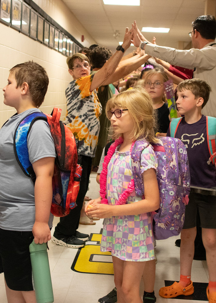 Students leaving on the last day
