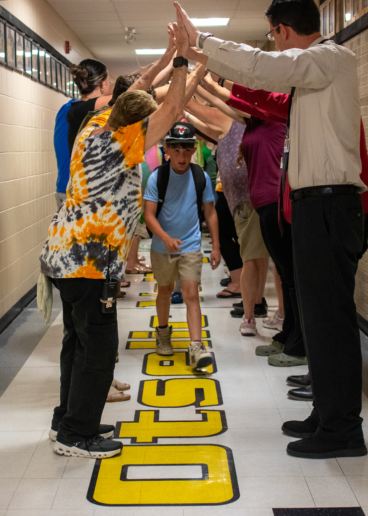 Students leaving on the last day
