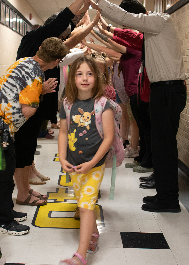 Students leaving on the last day