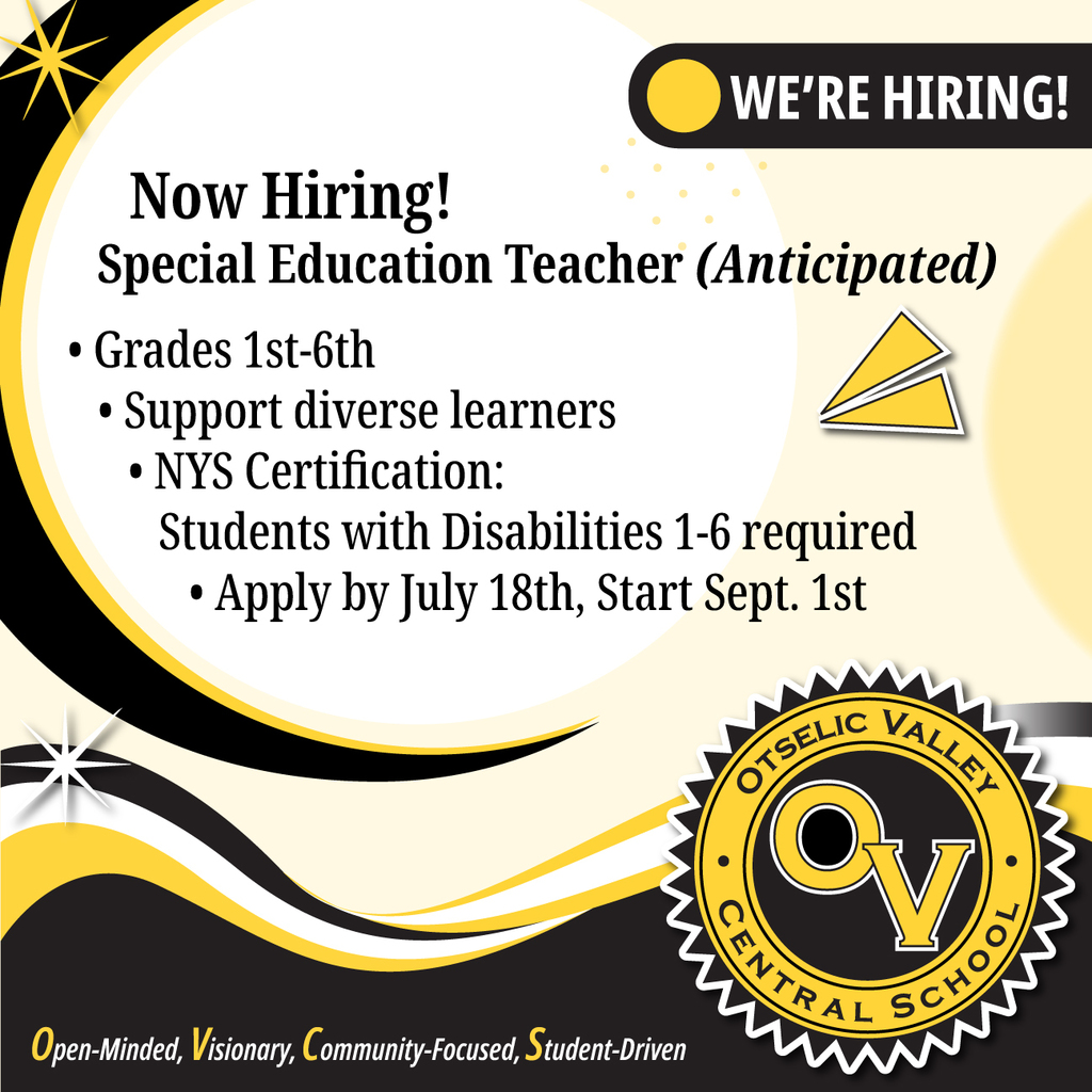 OV is hiring for a Special Education teacher