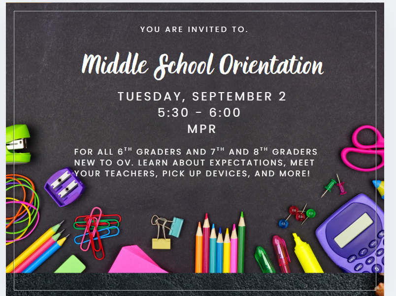 Middle School Orientation