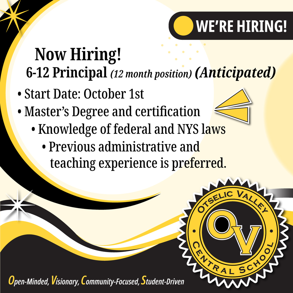 Job Vacancy for 6-12 Principal