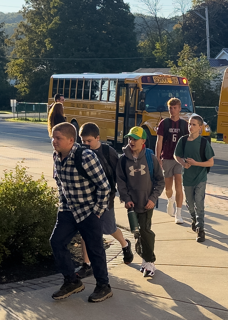 Students arriving at school