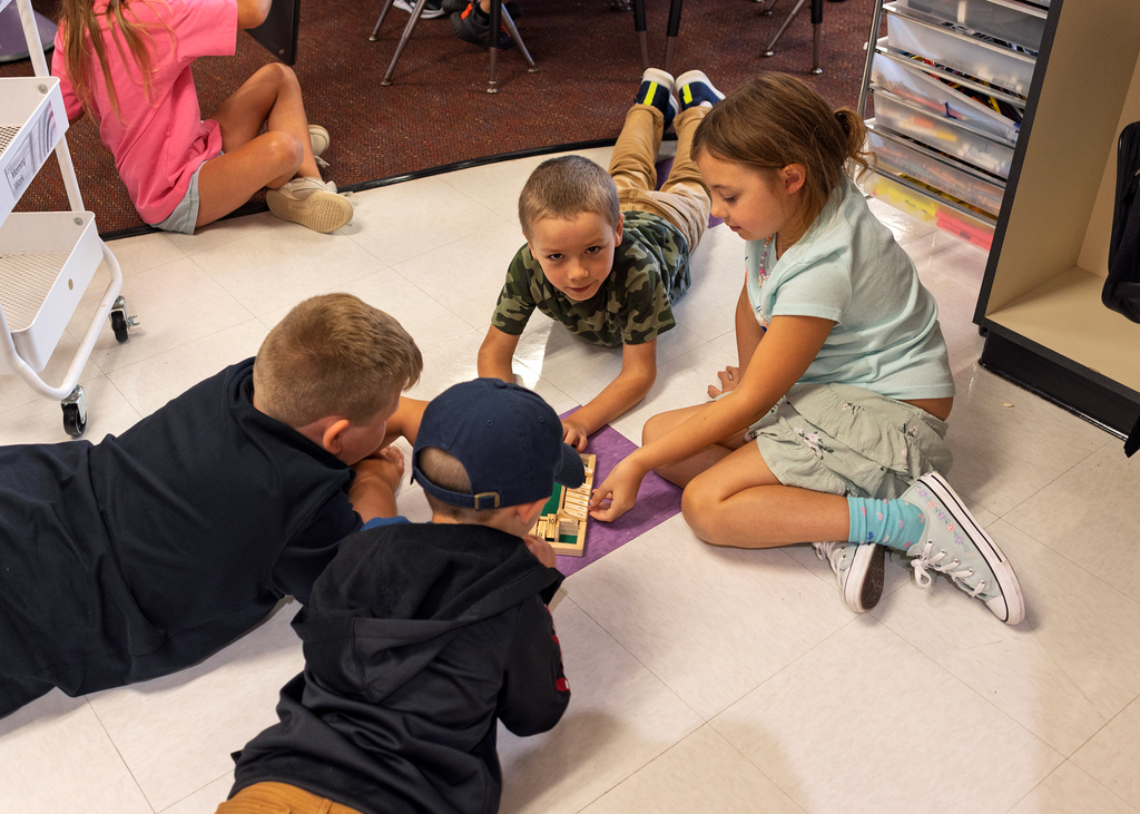 Students playing a game together