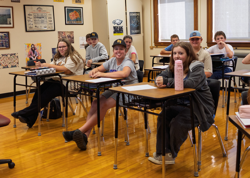 Students sitting in class