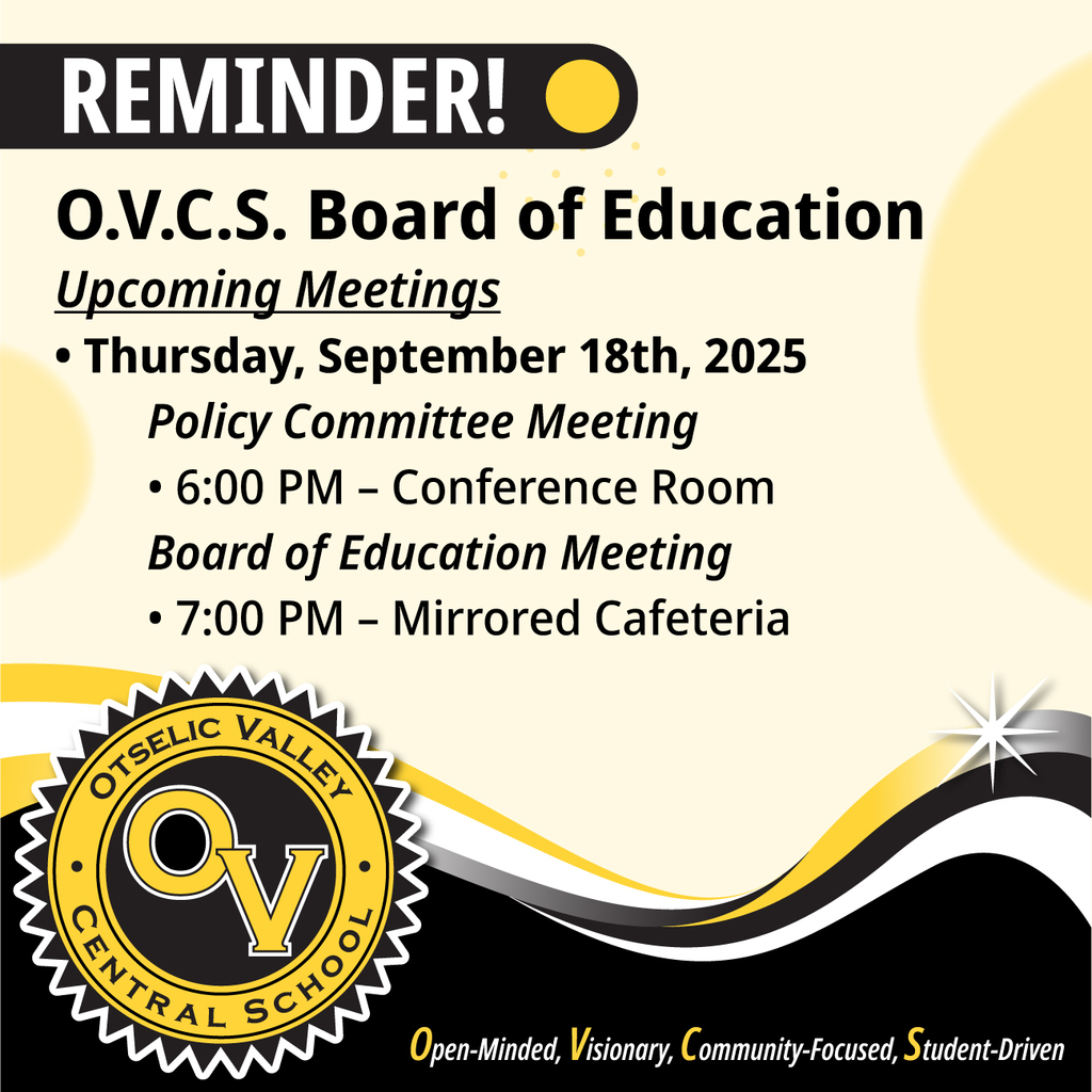 BOE Meeting Reminders for Thursday, Sept. 18th 