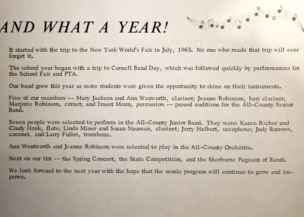 Throwback Thursday 1966 Centralian: The band write up in the yearbook