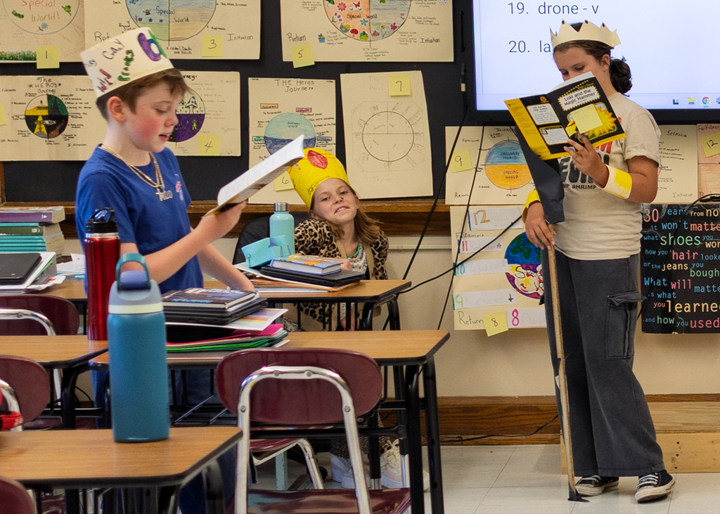 Middle School Reader's Theater in Ms. Kalin's room