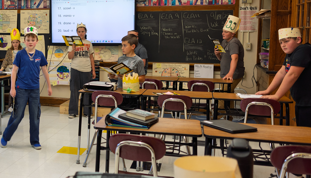 Middle School Reader's Theater in Ms. Kalin's room