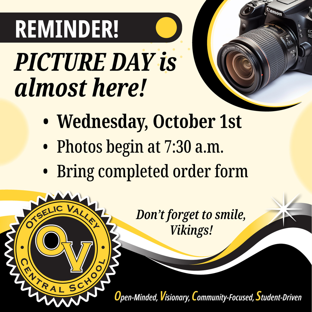 Picture Day Reminder for Oct. 1st