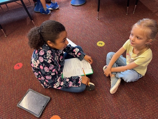 5th graders interview kindergarteners for new newsletter