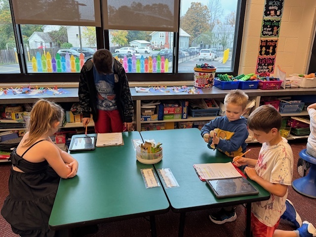 5th graders interview kindergarteners for new newsletter