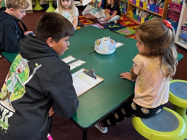 5th graders interview kindergarteners for new newsletter