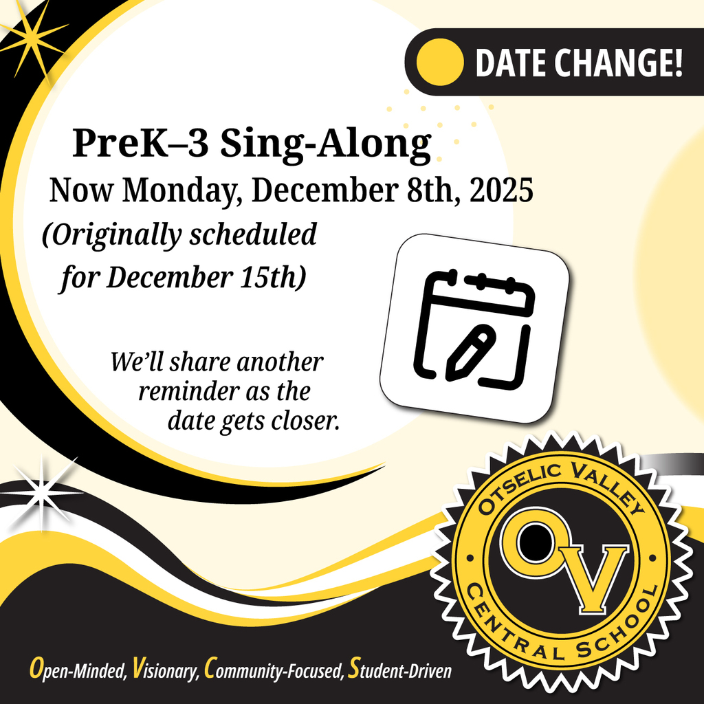 Date change of the PreK-3rd Singalong to December 8th