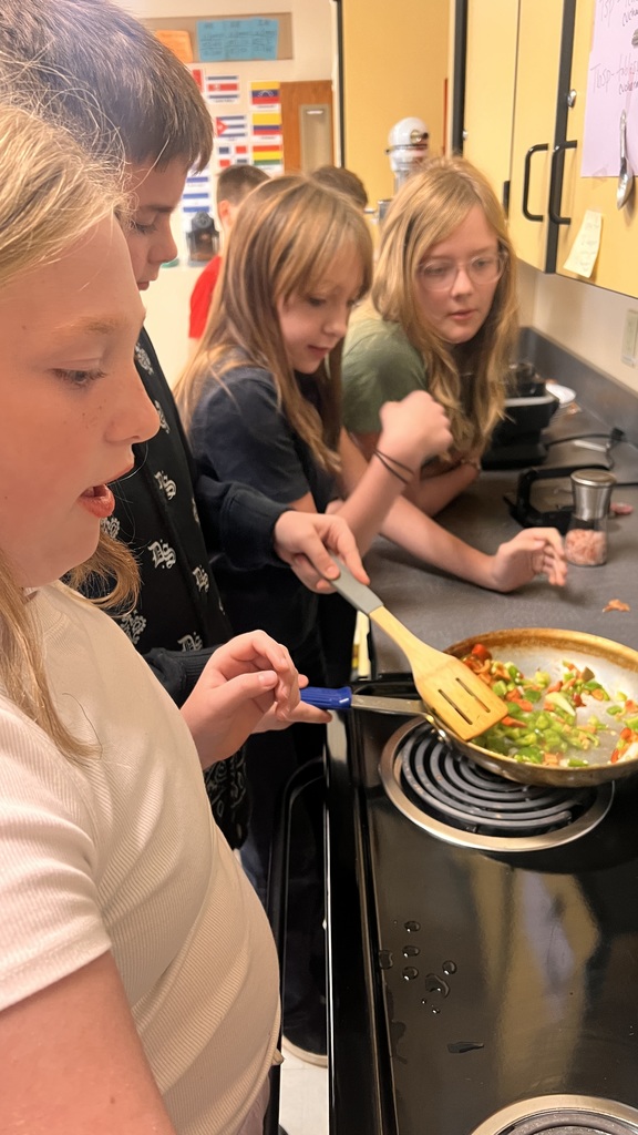 Students cooking in 5B