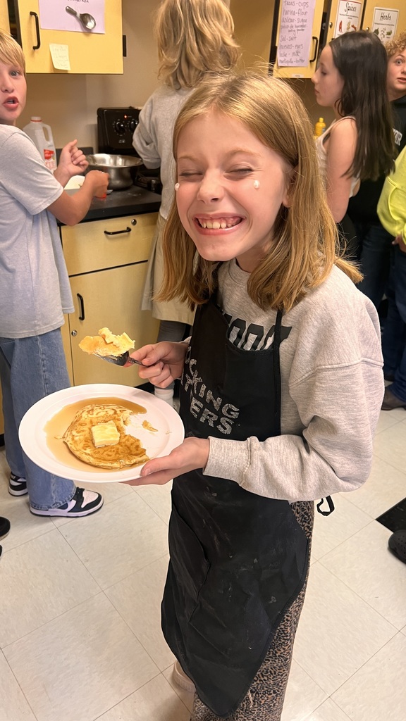 6th grade cooking class makes fluffy pancakes