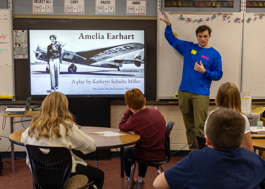 The REV Theatre brings Amelia Earhart to life for OV the graders