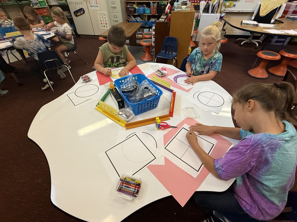 Fraction Art in 1st grade