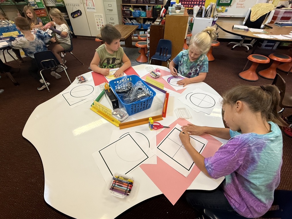 Fraction Art in 1st grade