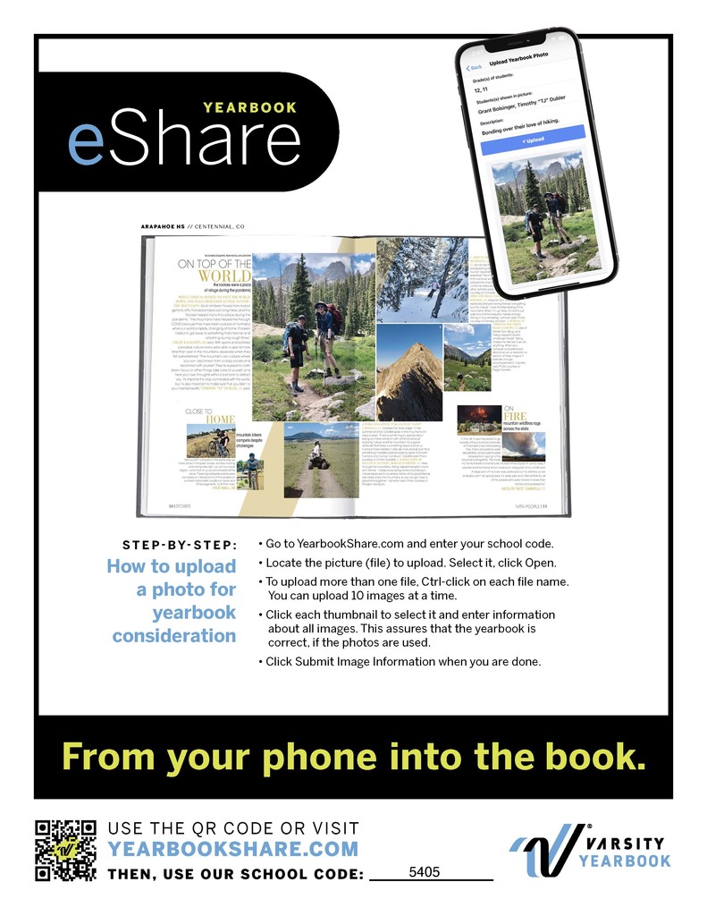 E-share flyer for yearbook photos