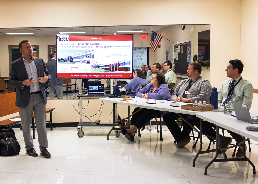 DCMO District Superintendent Michael Rullo presents to to the OV Board