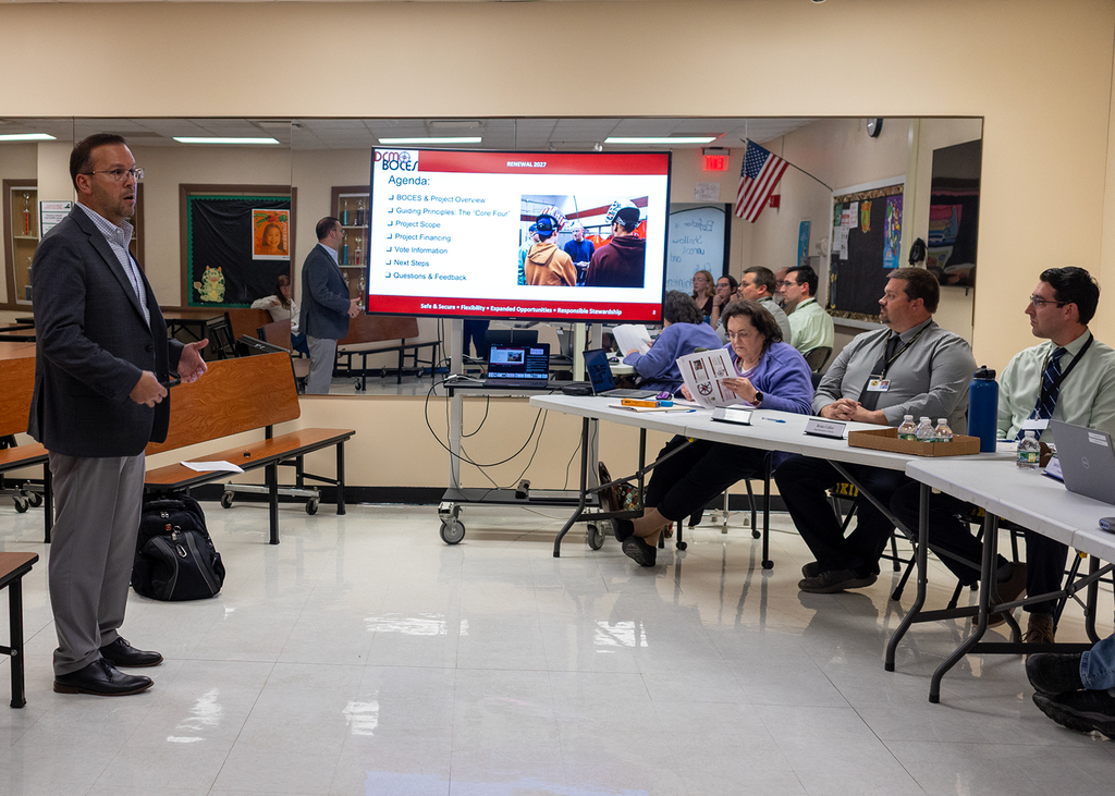 DCMO District Superintendent Michael Rullo presents to to the OV Board
