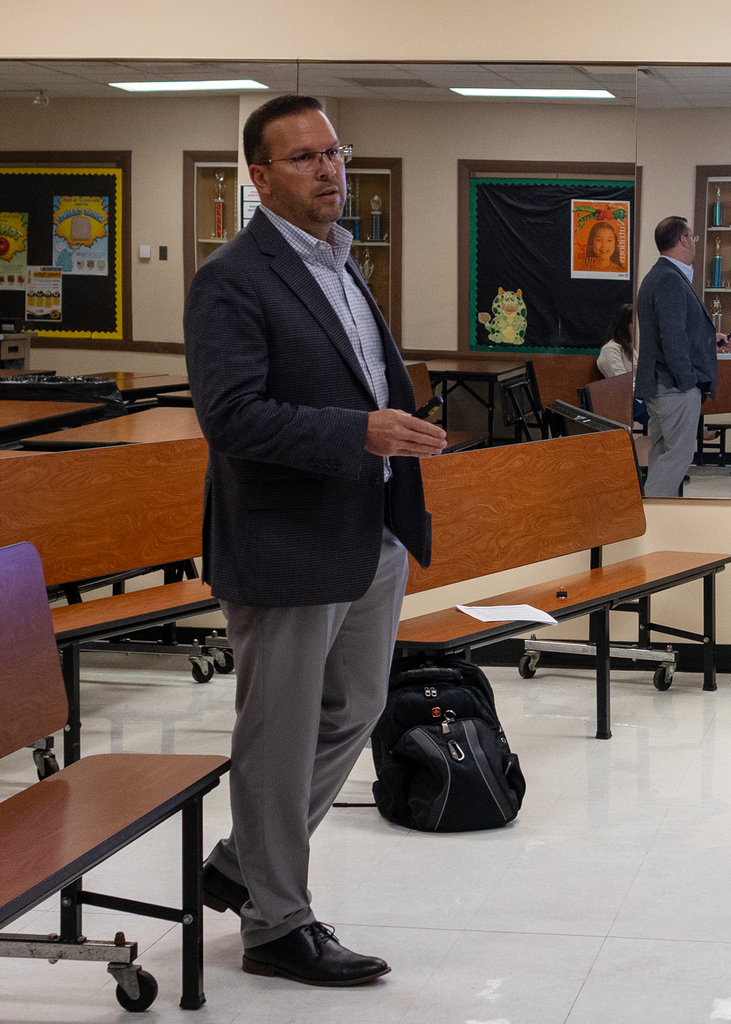 DCMO District Superintendent Michael Rullo presents to to the OV Board