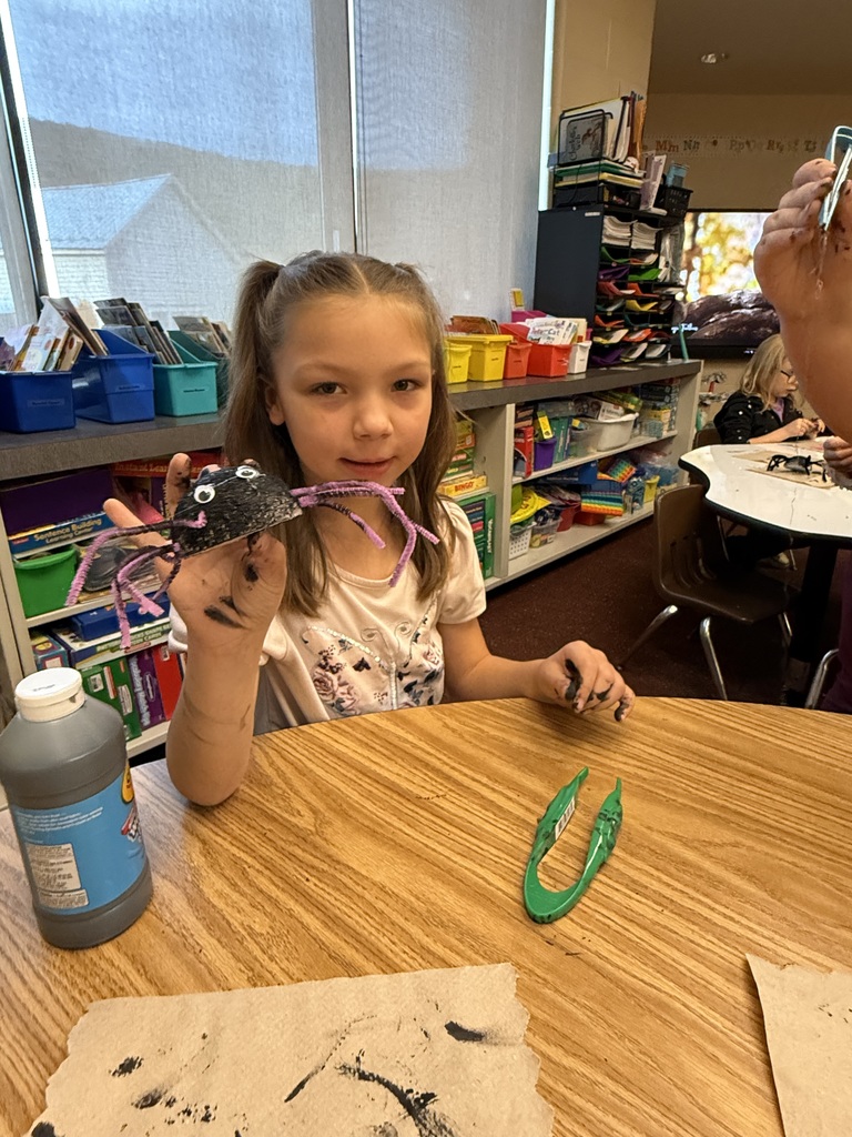 First graders building spiders during OT time and having a blast!