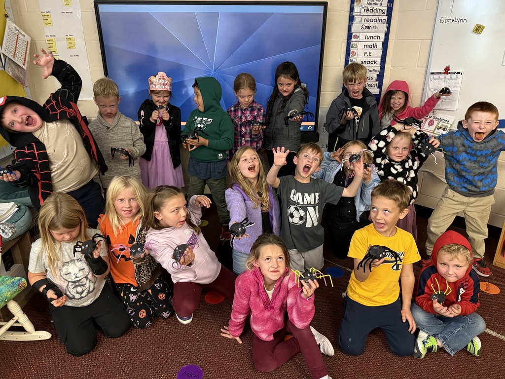 First graders building spiders during OT time and having a blast!