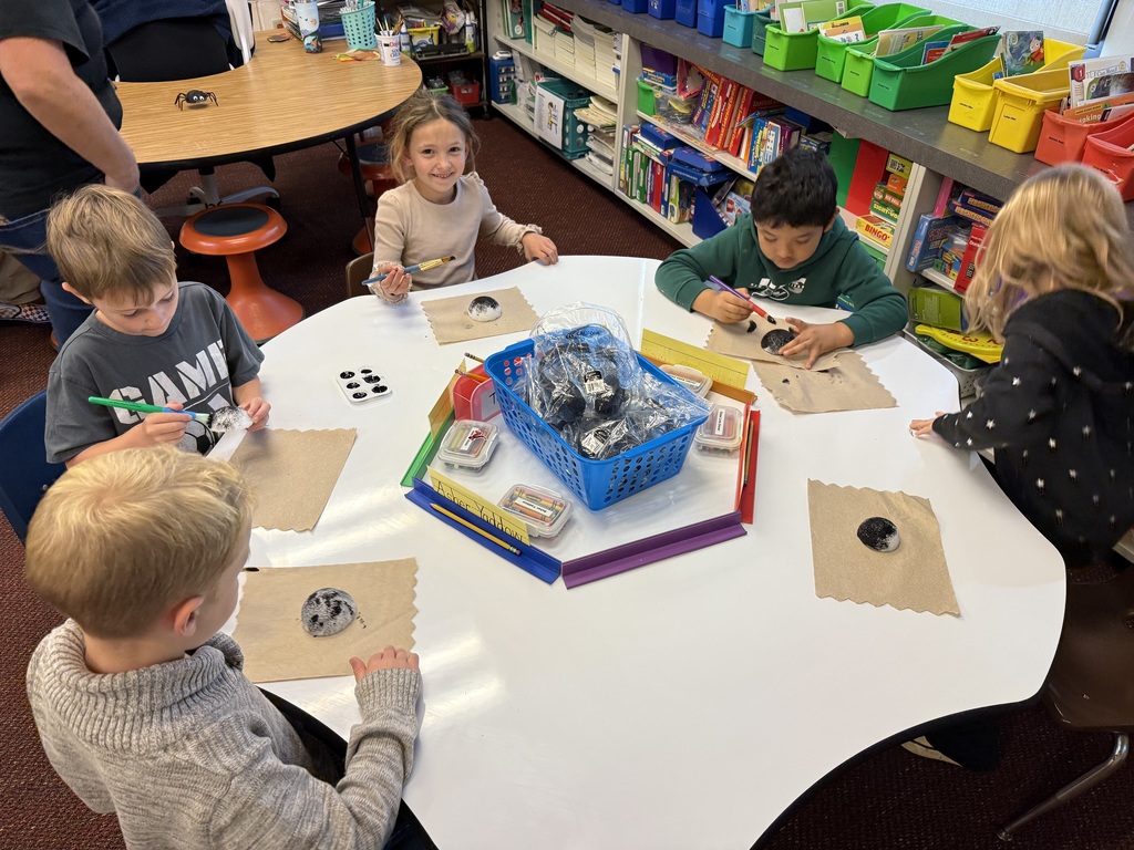 First graders building spiders during OT time and having a blast!