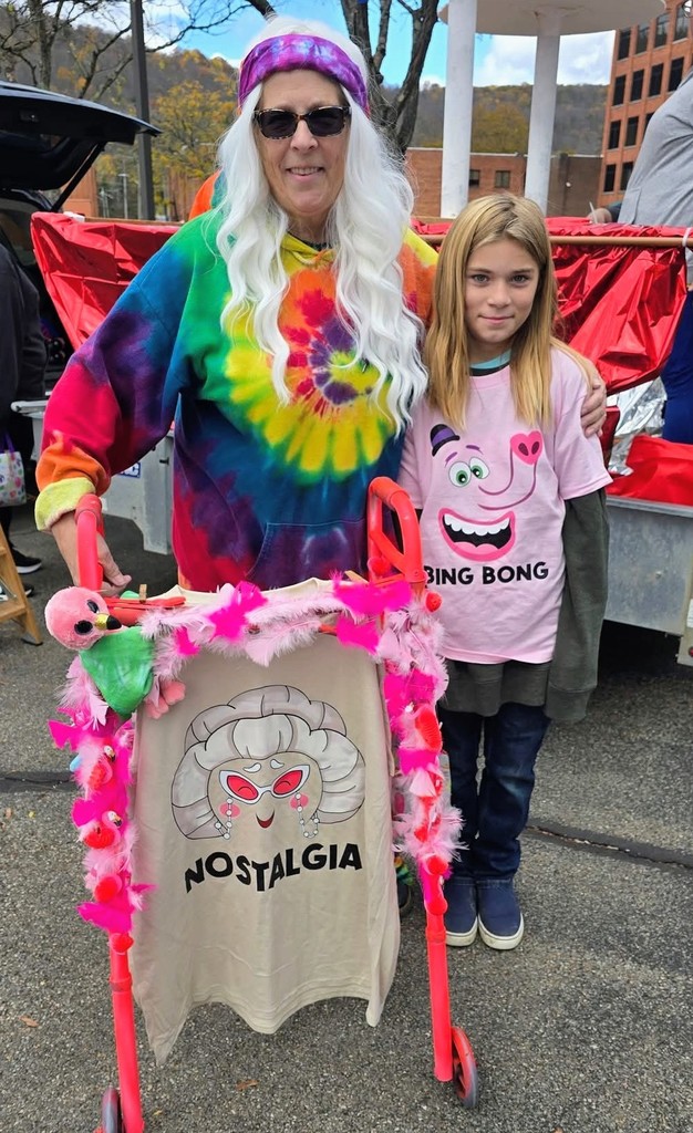 Miss Linda and Cierra in the Halloween parade