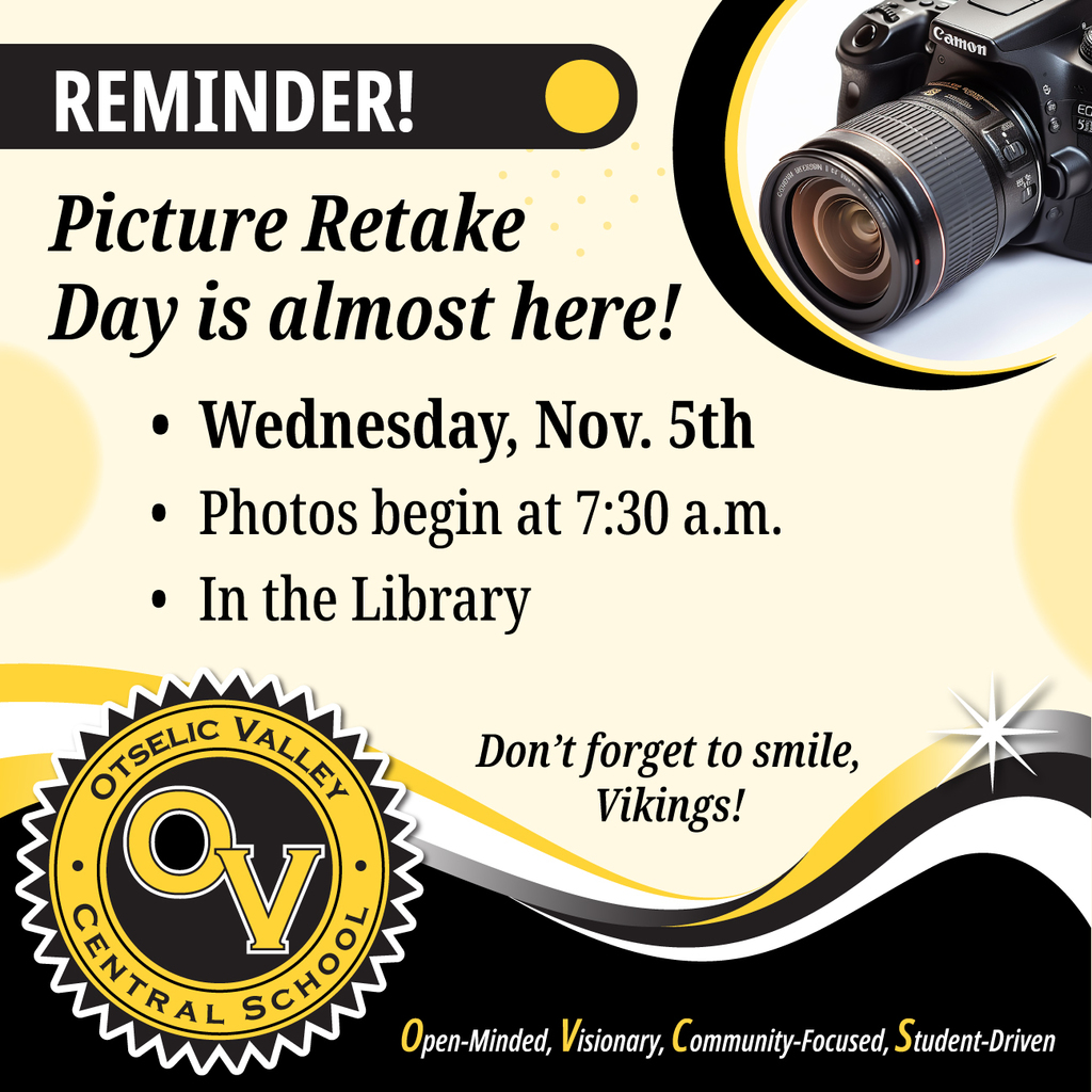 Picture Retake Day is November 5th reminder