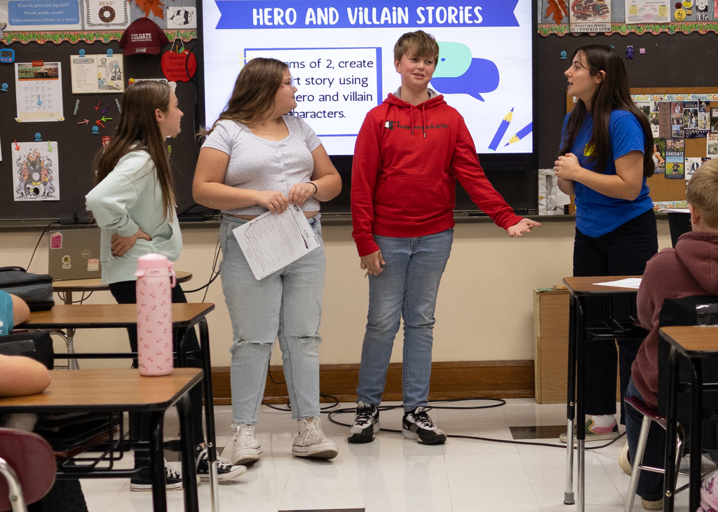 The REV Theatre did a workshop with our middle schoolers