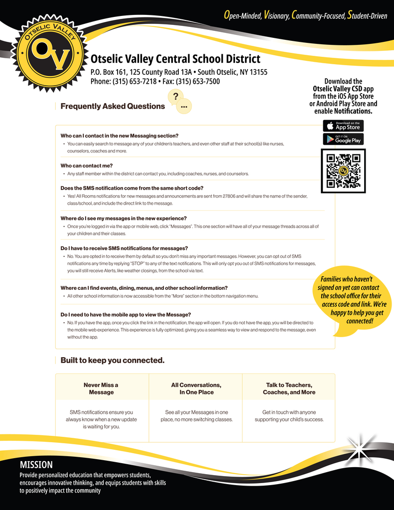 Stay informed with the OV app flyer